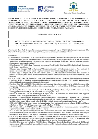 Determina n.28 - PNRR